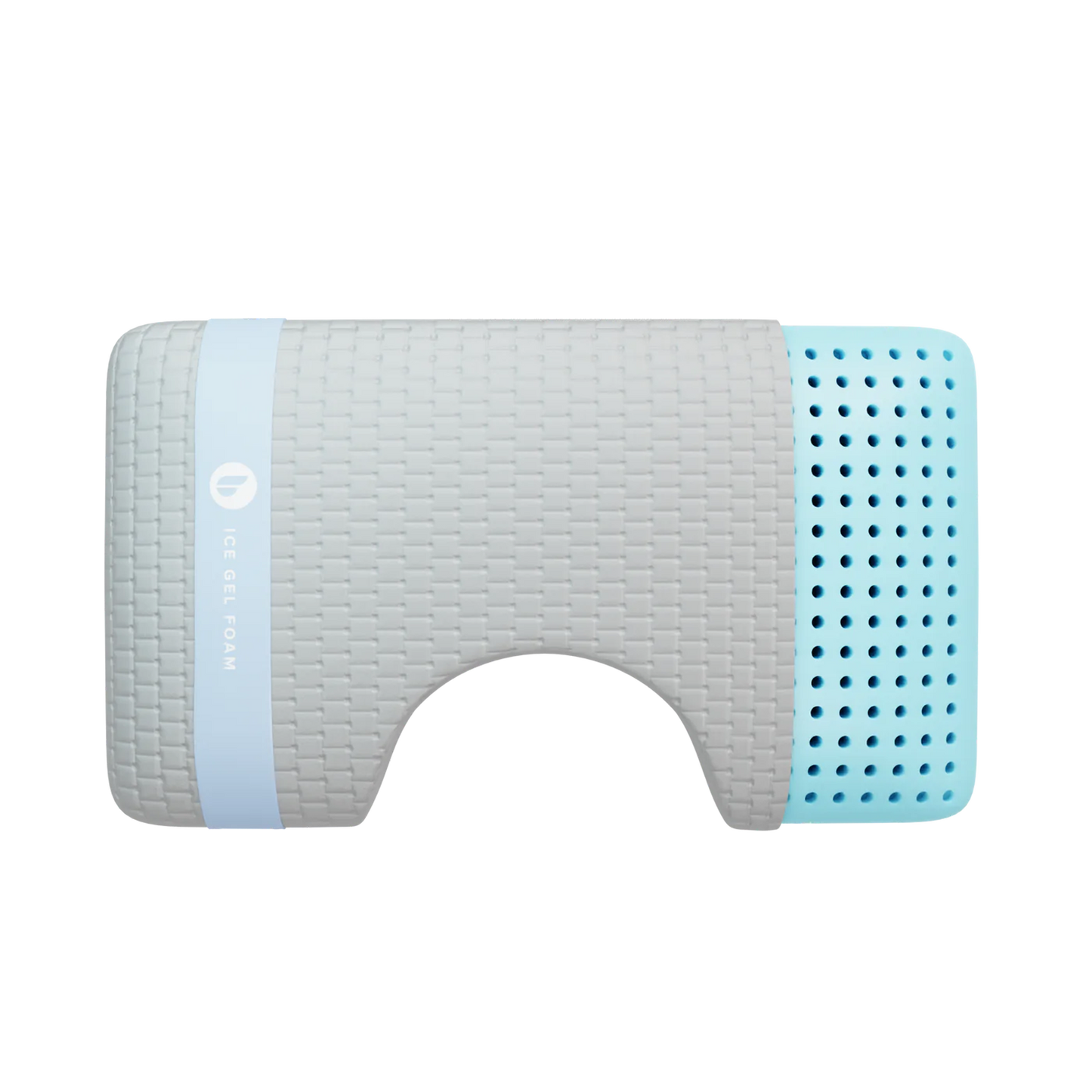Cooling pillow for side sleepers by blue sleep, top view
