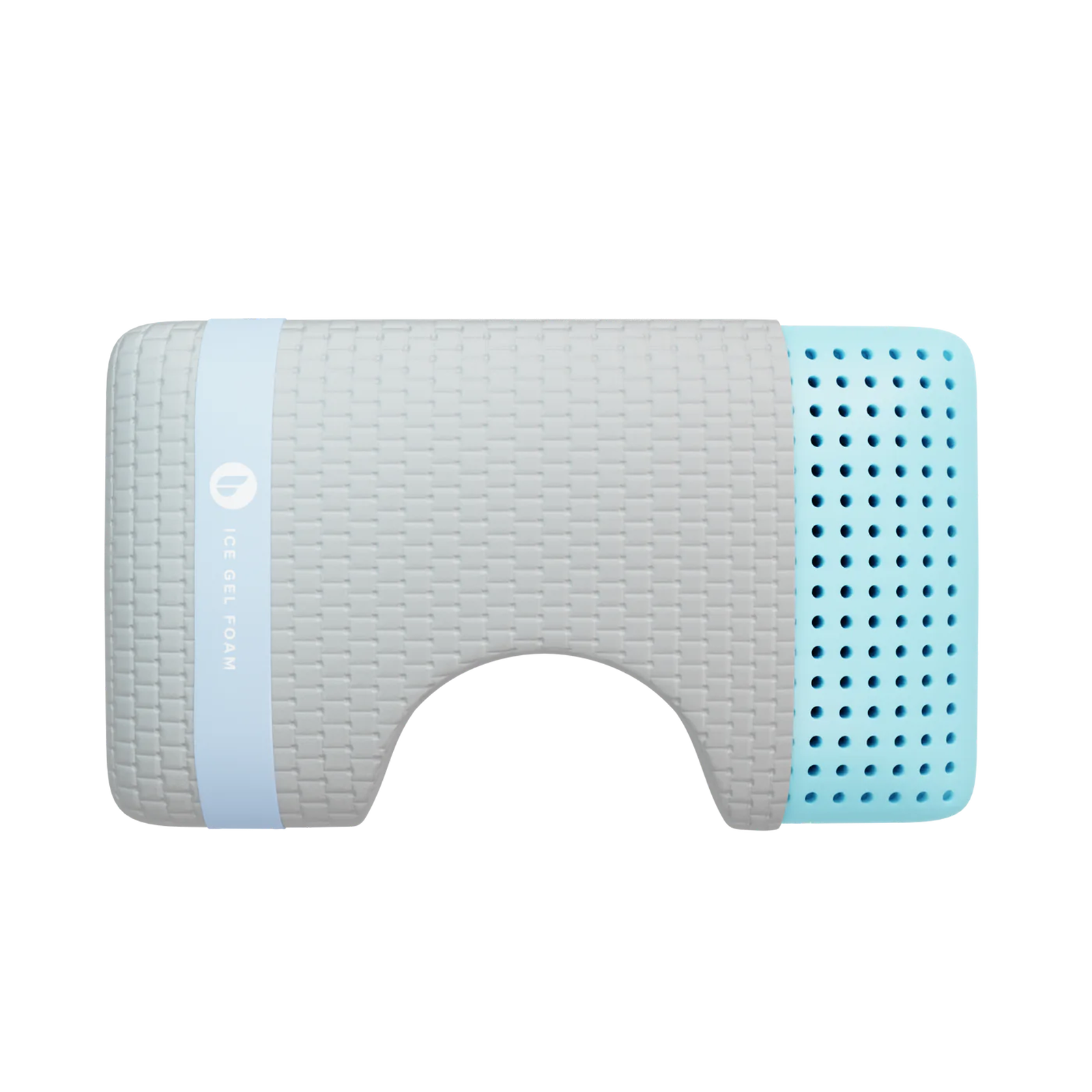 Cooling pillow for side sleepers by blue sleep, top view