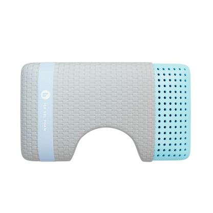 Cooling pillow for side sleepers by blue sleep, top view
