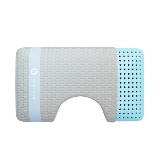 Cooling pillow for side sleepers by blue sleep, top view