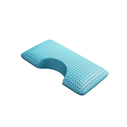 Cooling pillow for side sleepers, side view no sleeve 