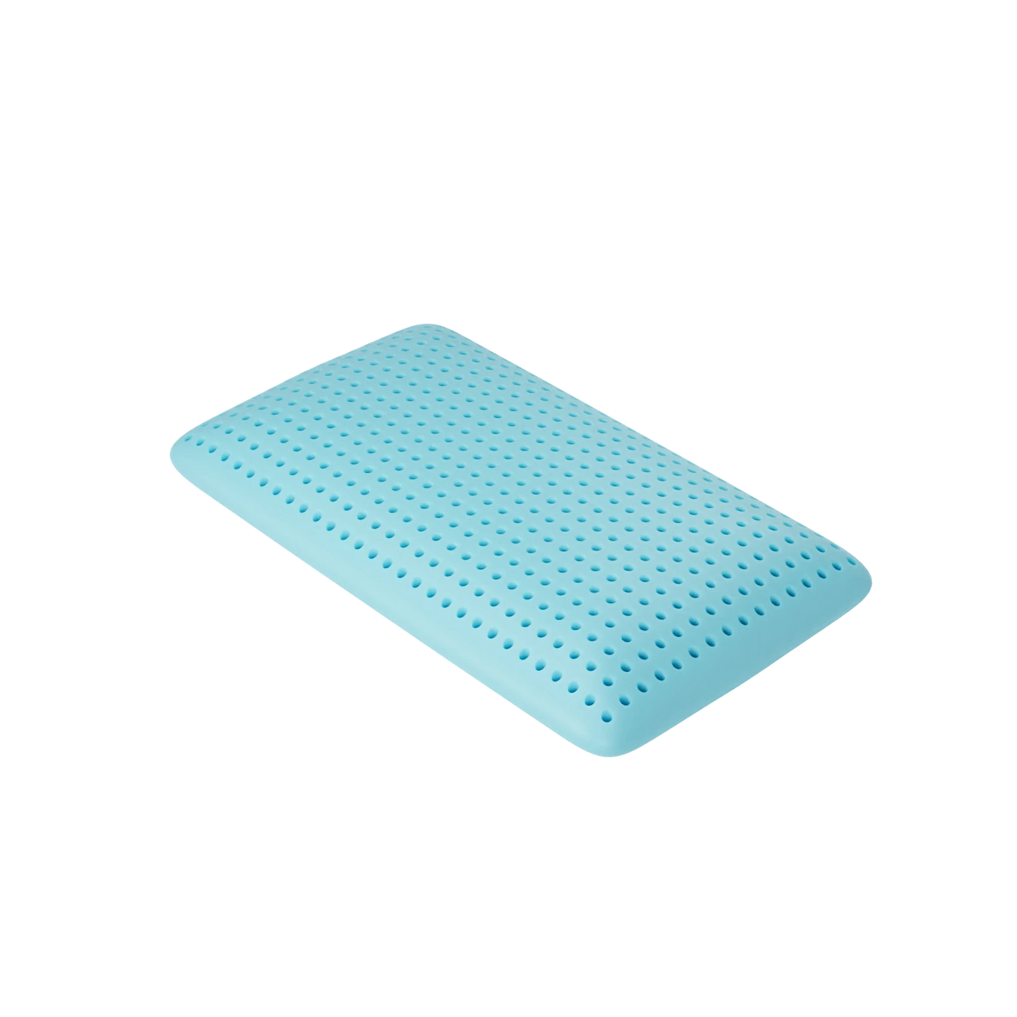 Gel infused memory foam pillow by blue sleep, side view 