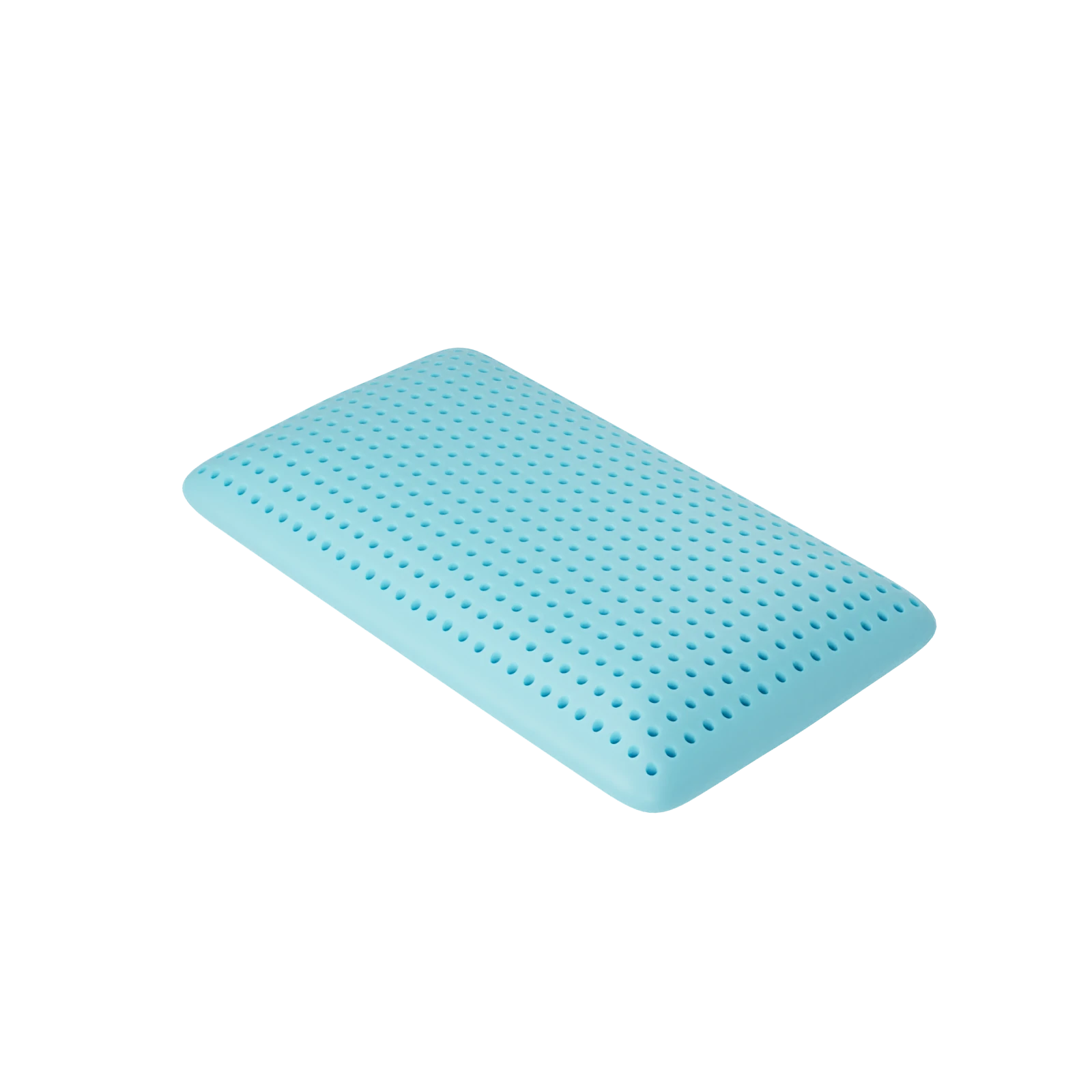 Gel infused memory foam pillow by blue sleep, side view 