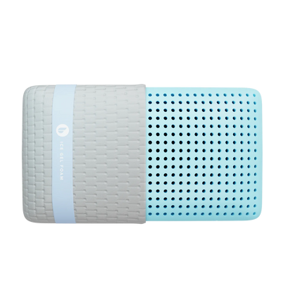 Memory foam pillow with cooling gel by blue sleep , top view 